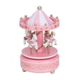 thumbnail image 2 of Caja de música Merry GO Round, carrusel, regalo de Navidad, boda, cumpleaños, decoración, color rosa, 2 of 14