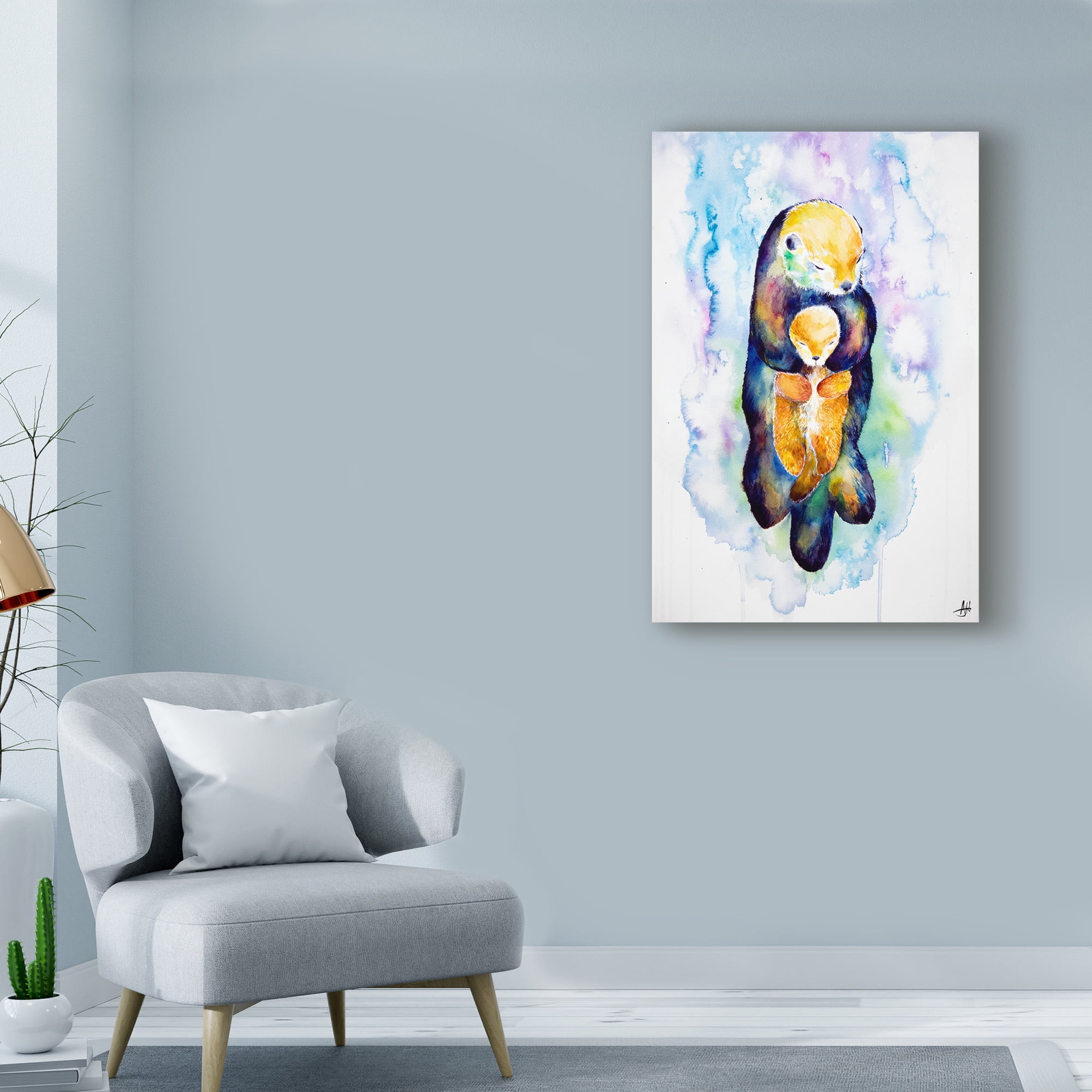 Trademark Fine Art 'Dream On Otter' Canvas Art by Marc Allante