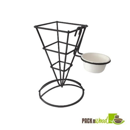 Packnwood  3.3 x 2.8 x 2.0 in. Black Metal Cone Holder