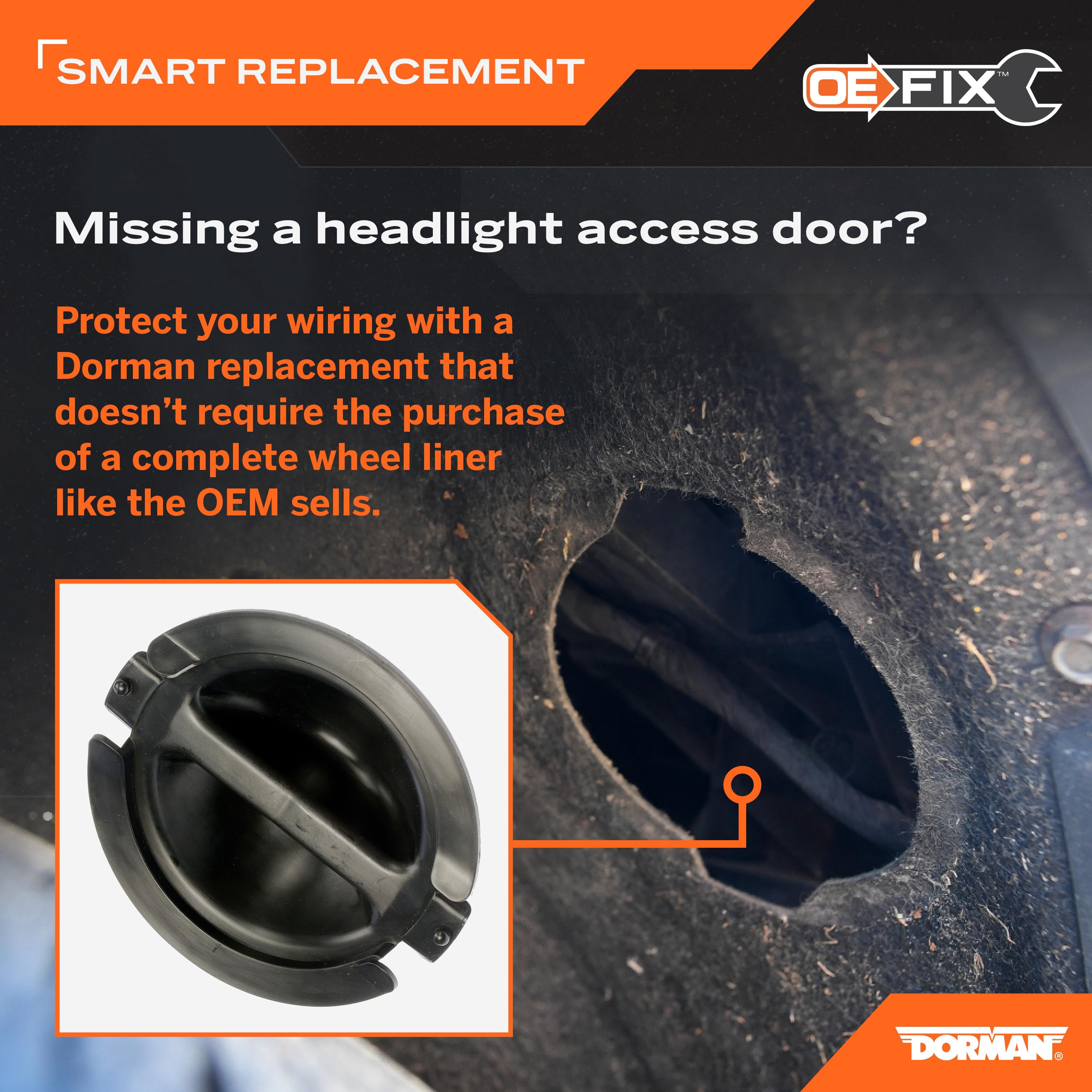 Dorman 42454 Headlight Access Door for Specific Jeep Models (OE FIX)