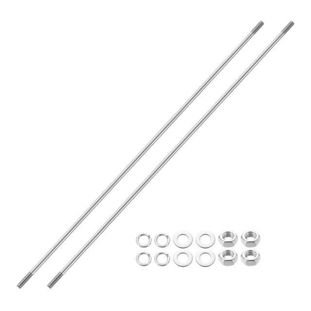 Uxcell 2 Pcs M6x400mm Vis à Double Extrémité Filetée avec Écrous et Rondelles