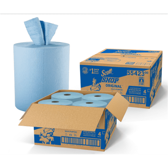 Kimberly Clark Center Pull Towels, Blue, 4 Rolls/Case, 200 Towels/Roll, 800 Towels/Case