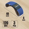 thumbnail image 2 of Cintas abrasivas POWERTEC 464812Z-3V, grano 120, 6 x 48 pulgadas, 3 unidades, 2 of 6
