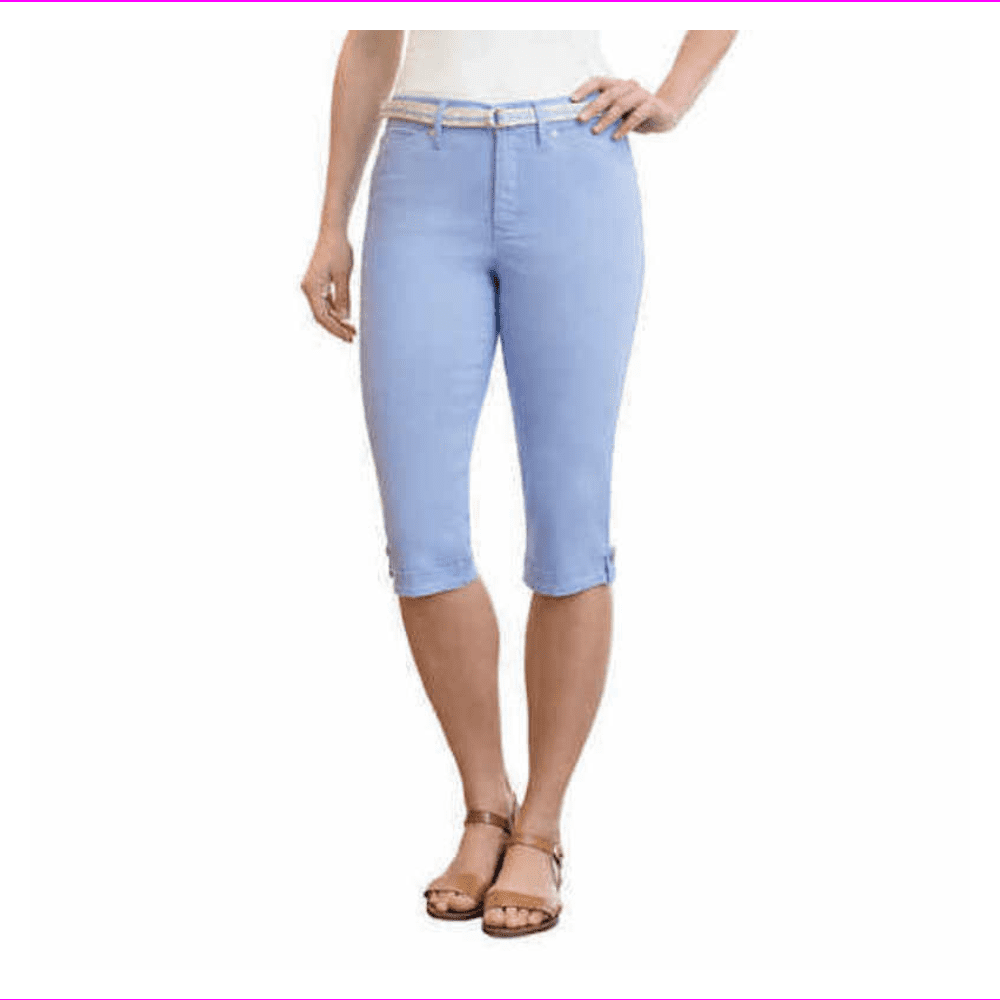 Gloria Vanderbilt Women Classic 5 pocket Lillian Belted Skimmer CAPRI