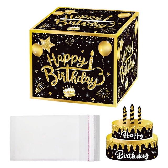 KAKOWELY birthday money pull box 1 Set Of Birthday Money Pull Box Happy Birthday Money Box Pull Cash Box Kit Birthdays Money Pull Out Kit Money Box For Cash Present Pull