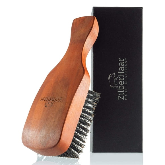 ZilberHaar Major - Hair & Beard Brush - Natural Boar Bristles and Pear Wood - All Beard and Hair Types - Best for Medium to Thick Long Beards - A Must-Have Grooming T