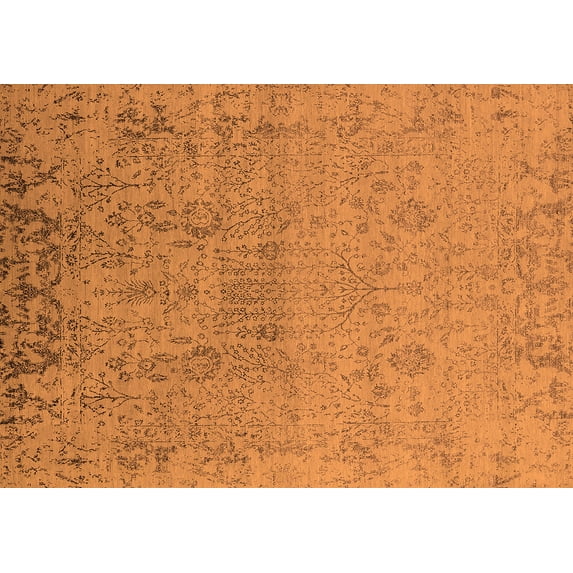 Ahgly Company Indoor Rectangle Oriental Orange Industrial Area Rugs, 2' x 5'