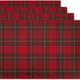 thumbnail image 4 of Mantel individual de cuadros rojos de Navidad | Tapete de mesa de lino Decoración festiva de estilo occidental | Lavables duraderos 45x30cm | Decoración para fiestas familiares de Navidad | 1 Pack, 4 of 7