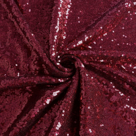 Valentina Textile Inc Sequin Fabric Glitter Embroidery Fabric by The Yard Material for DIY Sewing Curtain Backdrop Tablecloth Table Linen Runner Clothes (1 Yard, Burgandy)