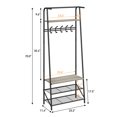 thumbnail image 1 of Qinaqin 4-in-1 Coat Rack Shoe Bench w/5/10 cm de Alturaooks & Shelves – Rústico Anchoood-Look Alturaall Tree w/Storage | Resistente Metálico Frame para Entryway Alturaallway Bathroom, 1 of 7