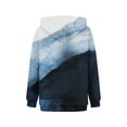 thumbnail image 4 of PENGXIANG Femmes Mode Quotidienne Polyvalent Décontracté Sweat-Shirt Col Rond Manches Longues Gradient Top Sweat-Shirts Bleu, 4 of 5