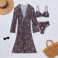 thumbnail image 4 of Conjunto de Traje de Baño para Mujeres con Cubierta Impresa Bikini Traje de Baño de Corte Alto Ropa de Playa, 4 of 9