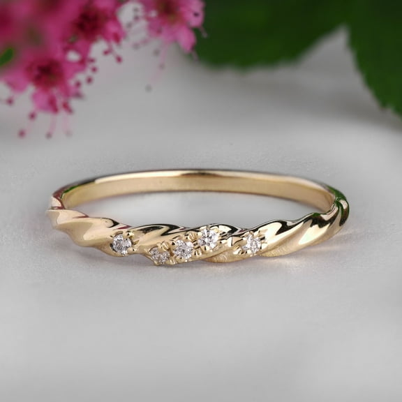 Forever Jewels 0.20Ct Oval Cut Moissanite Womens Wedding Band Ring 14K Yellow Gold Plated