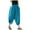 Blue, variant on Solid Color Pants Waist Elastic Band Balloon Linen Loose Casual Women Summer Trousers Daily Relaxed Fit Breathable Workout Training Joggers Bottoms