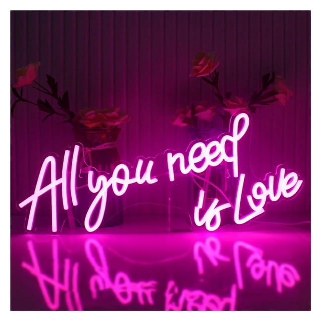 All You Need Is Love Letrero De Neón Para Decoración De Pared Luz Propuesta De Boda Confesión Fiesta En Casa Lámpara De Habitación Romántica 50cm×21cm