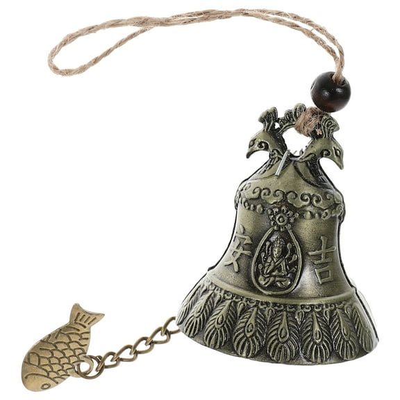 GARVALON Hanging Bell Decor Golden Alloy 2Pcs 2.2X8.7In