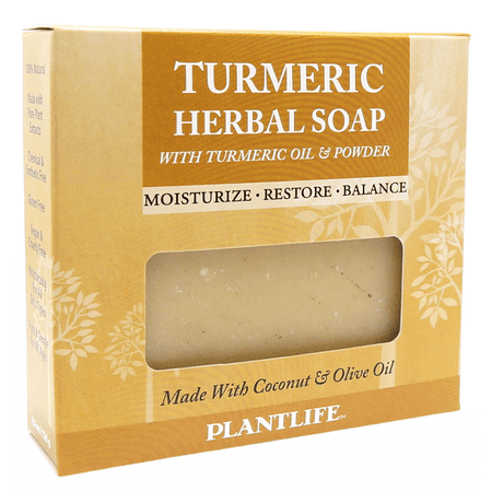 Plantlife Turmeric Soap Bar - Natural & Vegan Ingredients - Moisturizing for Face, Body, Hands - 4.5 oz