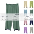 thumbnail image 4 of Bovxnpu Women's Pajama Bottoms Cotton Cropped Straight Leg Elastic Waist Lounge Pant Sleepwear, 4 of 7