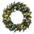 thumbnail image 1 of vidaXL Christmas Wreath with LED Lights Green 60 cm PVC, 1 of 4