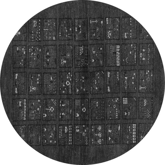 Ahgly Company Indoor Round Abstract Gray Contemporary Area Rugs, 8' Round