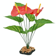 Komodo Anthurium, Artificial Plant, Green and Red, Aquarium Decor