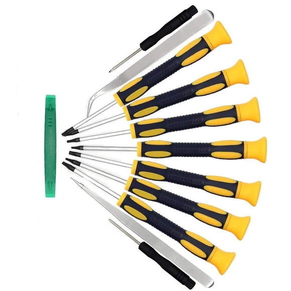 12 Pcs Torx Screwdriver Set Include T3 T4 T5 T6 T7 T8 T10 Star Screwdrivers, Stainless Steel Tweezers and Philip Slotted Magnetic Screwdrivers Compatible with Phone/Mac/Computer