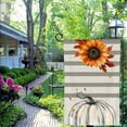thumbnail image 4 of ONETECH Sunflower Pumpkin Striped Garden Flag 12x18in Halloween Decorations Burlap Yard Flag White, 4 of 6