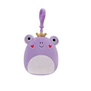 Squishmallows 3.5 Inch Francine the Purple Frog With Crown Clip-on Plush Stuffed Toy