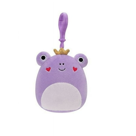 Squishmallows 3.5 Inch Francine the Purple Frog With Crown Clip-on Plush Stuffed Toy