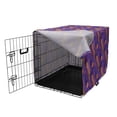 thumbnail image 3 of Leaf Dog Crate Cover, Print of Colorful Tropical Leaves Intertwined Design Night in a Jungle Concept, Easy to Use Pet Kennel Cover Small Dogs Puppies Kittens, 7 Sizes, Quartz Marigold, by Ambesonne, 3 of 6