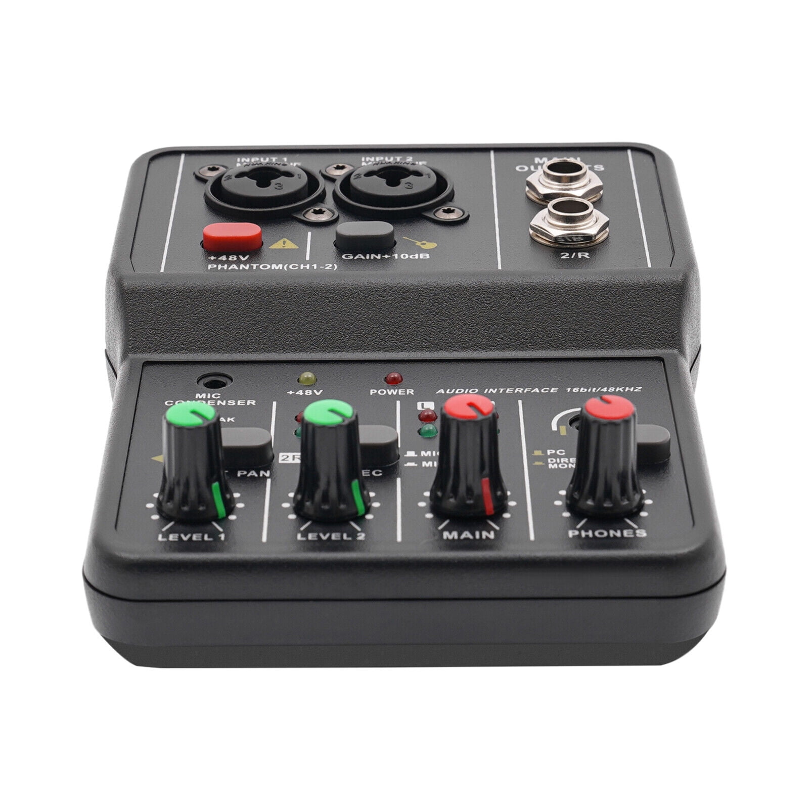 2 Channel Mini Audio Mixer USB DJ Sound Mixing Console Amplifier Studio for home KTV, conferences