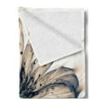 thumbnail image 2 of Flower Soft Flannel Fleece Throw Blanket, Macro Close-up of a Fractal Blooming Plant in Digital Art Style Contemporary, Cozy Plush for Indoor and Outdoor Use, 50" x 60", Cocoa and Black, by Ambesonne, 2 of 5