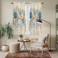 thumbnail image 6 of Beach Coastal Beige Kitchen Curtains 63 Inch Length, Nautical Shell Starfish Coral Summer Tiers Curtains for Living Room Berdoom Bathroom, Light Filtering Drapes Window Treatment 2 Panels 42"Wx63"L, 6 of 8