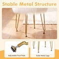 thumbnail image 6 of Giantex Faux Fur Vanity Stool Chair, Round Footstool Ottoman with Metal Legs, Fluffy Chair Footrest, Makeup Stool for Bedroom, 6 of 8