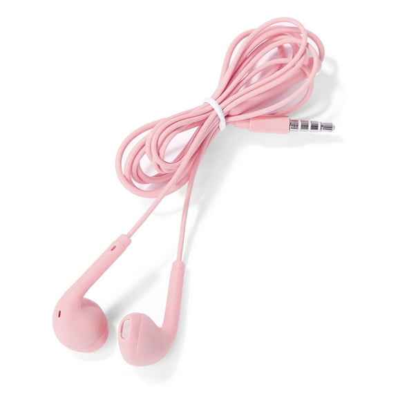 U19 3.5mm Wired Earbuds Earphones with Noise Canceling Microphone (Pink)