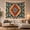Geometric Starburst, variant on Stepped Diamond and Arrow Pattern on Cream Background, Mystical Folk Art for Boho Enthusiasts, Tribal Wall Decor, Housewarming Gift, Tapestry Wall Hanging for Bedroom and Living Room