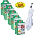 thumbnail image 1 of Fujifilm 5 Twin-Packs of 10 Instax Mini Film (100-Sheets) | Designed for Mini 8 / Mini 9 Camera | Develops and Prints Photos Instantly | -Bonus- Free Lens Cleaner Microfiber Cloth, 1 of 1