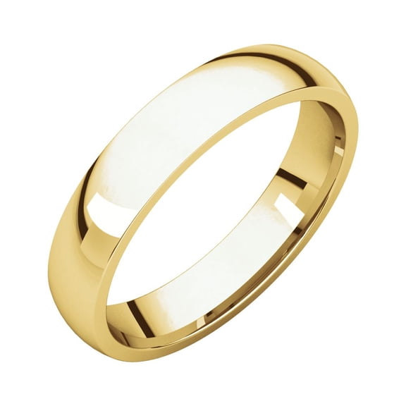 Jewels By Lux 18K Yellow Gold 4mm Light Comfort Fit Bridal Wedding Ring Band Size 5