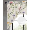 thumbnail image 2 of Wildflowers Blossom Swag Valances for Windows, Small Curtains Drapes, Spring Pastoral Botanical Flowers Beige Kitchen Window Curtains Over Sink Window Treatment Valance for Bedroom/Bathroom 56"x36", 2 of 5