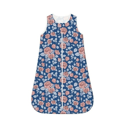 

Haiem Rose Flowers Printed Baby Sleep Sack 0-6 Months Muslin Baby Sleeping Bag Zipper Toddler Wearable Blankets Comfy Stretchy Thin Sleep Sacks-X-Large