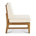 thumbnail image 5 of GDF Studio Abena Outdoor Acacia Wood 6 Seater Sofa and Club Chair Set, Teak and Cream, 5 of 13