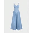 thumbnail image 5 of Elegant Blue Ball Gown Dress With Spaghetti Straps And Pleated Skirt For Wedding Guest Or Formal Event, 5 of 8
