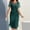*Green, variant on ClodeEU Women's Round Neck Sheer Short Sleeve Fit Midi Dress with Ruffled Hem Dark Blue,Womens Plus L
