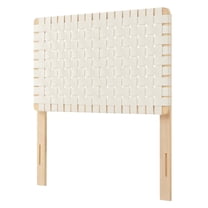 Headboard, Twin Size, Natural Beige, Vegan Leather, Bedroom, Modern Contemporary HB36748