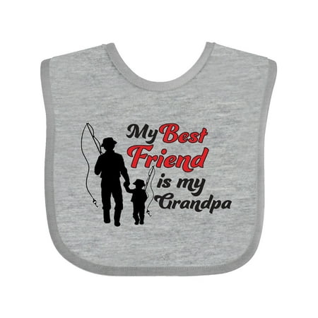 

Inktastic My Best Friend Is My Grandpa Gift Baby Boy or Baby Girl Bib