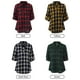 thumbnail image 2 of Otoño mujer camisa de tartán a cuadros con cuello en v botones pulóver puños manga larga suelta c Romacci Camisa a cuadros, 2 of 7