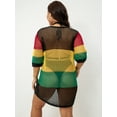 thumbnail image 3 of Sexy Cutout Multicolor Bathing Suit Cover up for Women Knit Beach Dress Crochet Swimwear Coverups Summer Cruise Wear Resort Dresses, 3 of 10