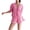 Pink, variant on Elippeo Women Summer Shorts Outfits Plaid Front Tie-Up Short Sleeve Shirts Tops Elastic Waist Shorts 2 Pieces Clothes Set