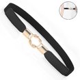thumbnail image 2 of Women Retro Elastic Stretchy Metal Buckle Skinny Waist Belt Wide, 2 of 9