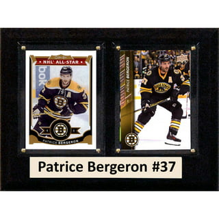 Fanatics Branded Men's Patrice Bergeron Black Boston Bruins Captain Patch Authentic Stack Name and Number T-Shirt - Black